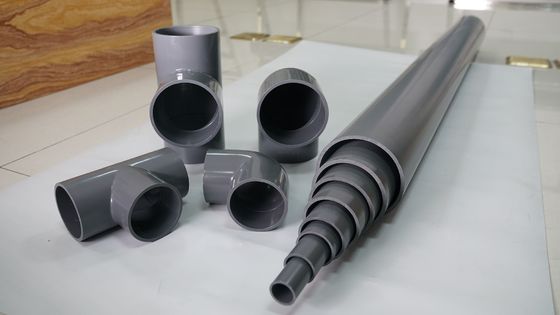 100mm-6000mm Grey PVC Pipe Round Grey Plastic Pipe Fittings