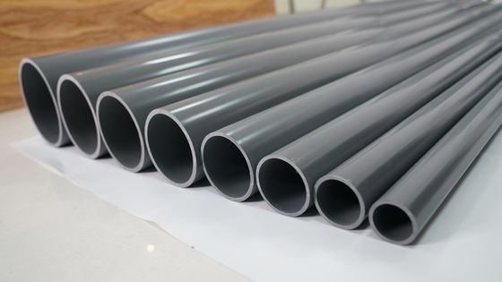 Food Grade Gray Plastic Pipe OEM Dark Grey PVC Pipe 100mm-6m Length