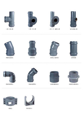 Grey PVC Pipe Fittings Grey Plastic Pipe Fittings For Food Industry