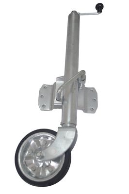 Trailer Jockey Wheel With 8" Solid Rubber Wheel And Steel Rim